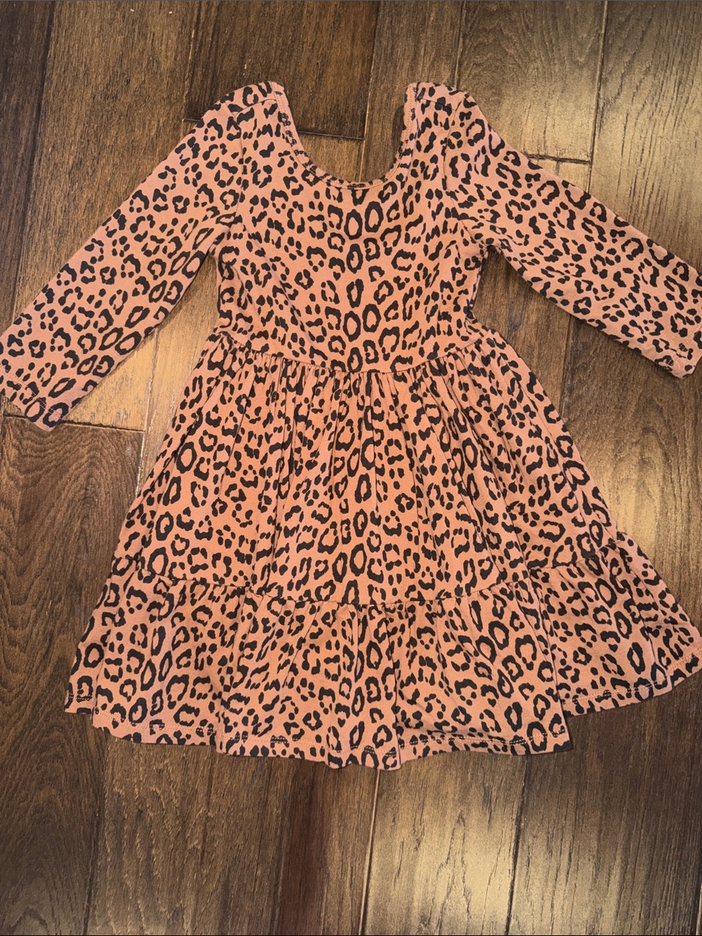 Janie and Jack Pink Leopard-Print Long Sleeve Dress 5